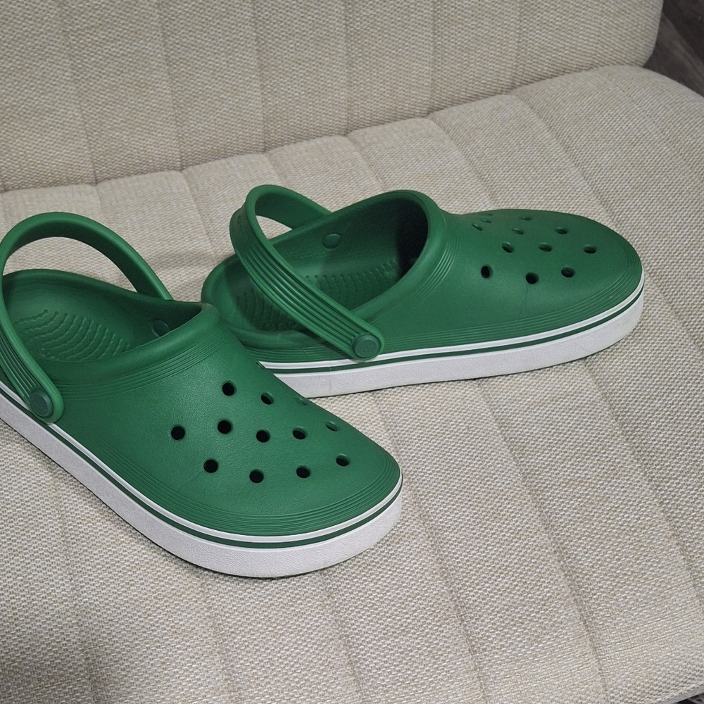 Kid Green And White Crocs